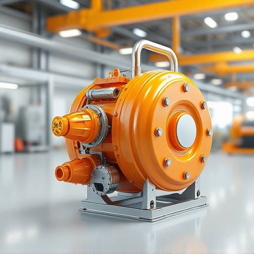Een hoogwaardig 3D-rendering van een gestroomlijnd industrieel product, zoals een machineonderdeel of consumentenelektronica.