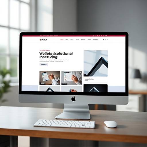 Een strak ontworpen website op een desktop computer scherm, die een moderne en professionele uitstraling heeft.